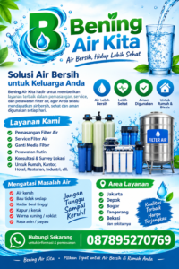 Service filter air dan ganti media filter air profesional Bening Air Kita Jabodetabek